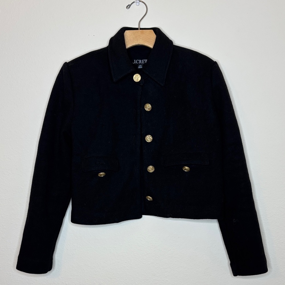 J. CREW Military Cropped Lady Black Jacket